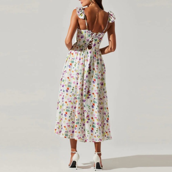 NWT ASTR the Label Wedelia Floral Bustier Midi Dress - Picture 4 of 6